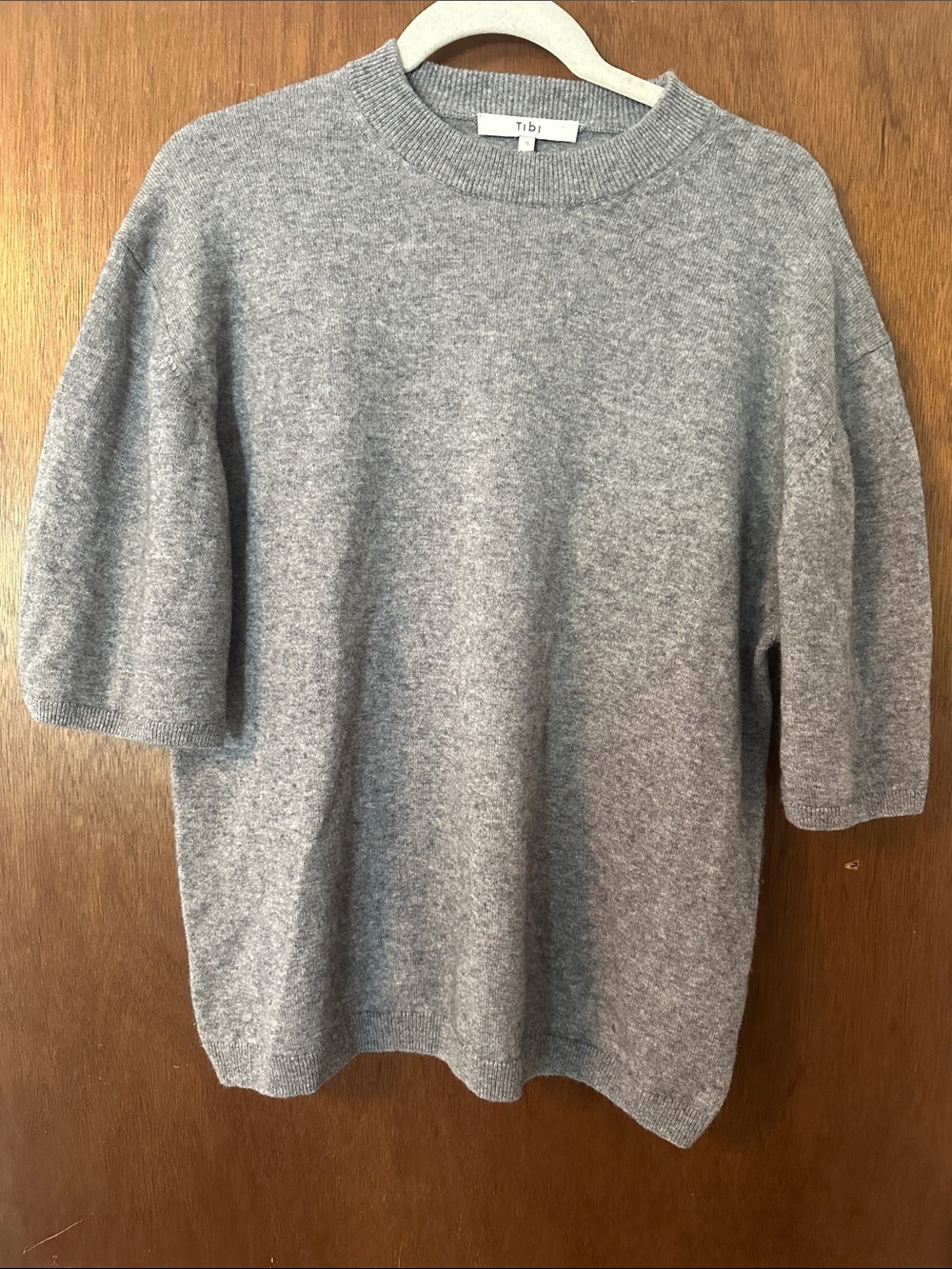 Tibi Washable Cashmere t shirt grey - Picture 3 of 5